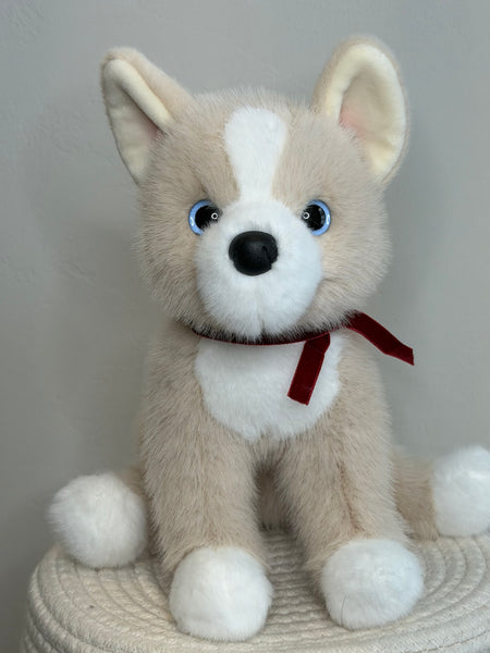 Pookie Pomsky Large - Soft Douglas Cuddle Toy - Burgandy Velvet