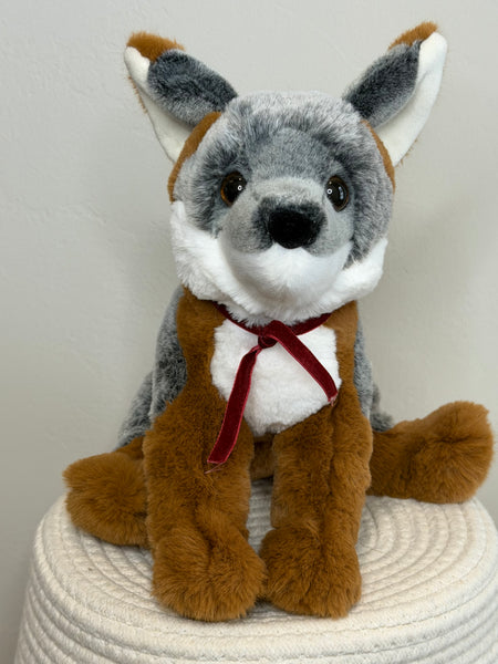 Frankie Grey Fox Soft- Burgandy Velvet