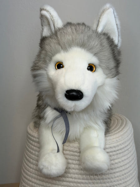 Shadow White Wolf 16" 2025 Douglas Cuddle Toy - Charcoal Velvet