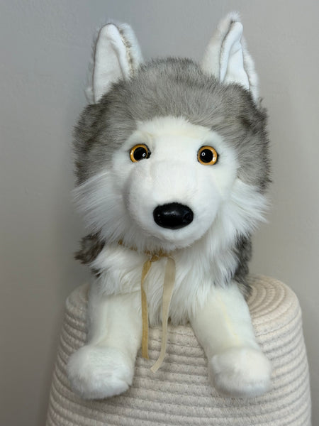 Shadow White Wolf 16" 2025 Douglas Cuddle Toy - Tan Velvet