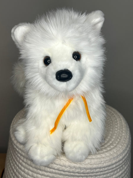 Opo White Pomeranian - Douglas Cuddle Toy -Gold