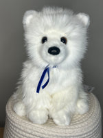 Opo White Pomeranian - Douglas Cuddle Toy - Royal Blue Velvet