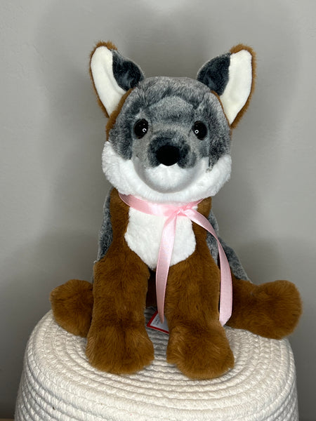 Frankie Grey Fox Soft- Pink Satin