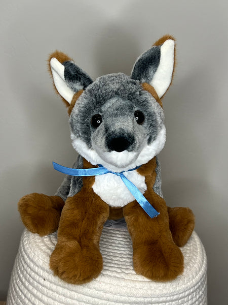 Frankie Grey Fox Soft- Steel Blue Satin