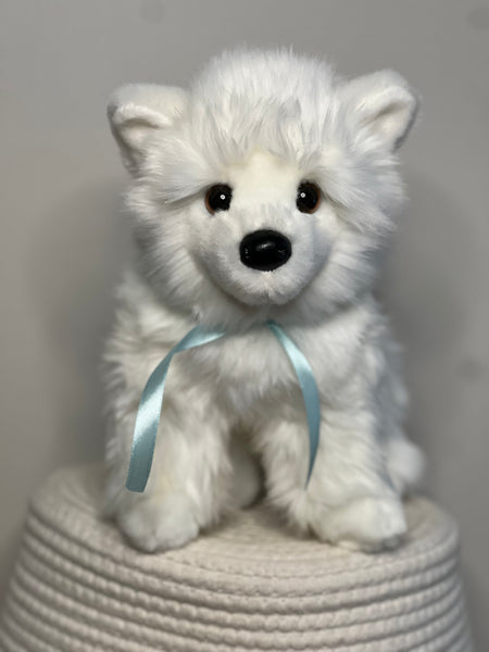 Opo White Pomeranian - Douglas Cuddle Toy - Light Blue